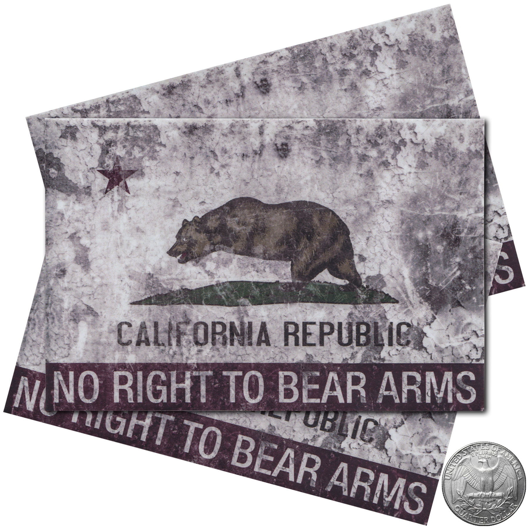 California Flag No Right To Bear Arms Vinyl Sticke
