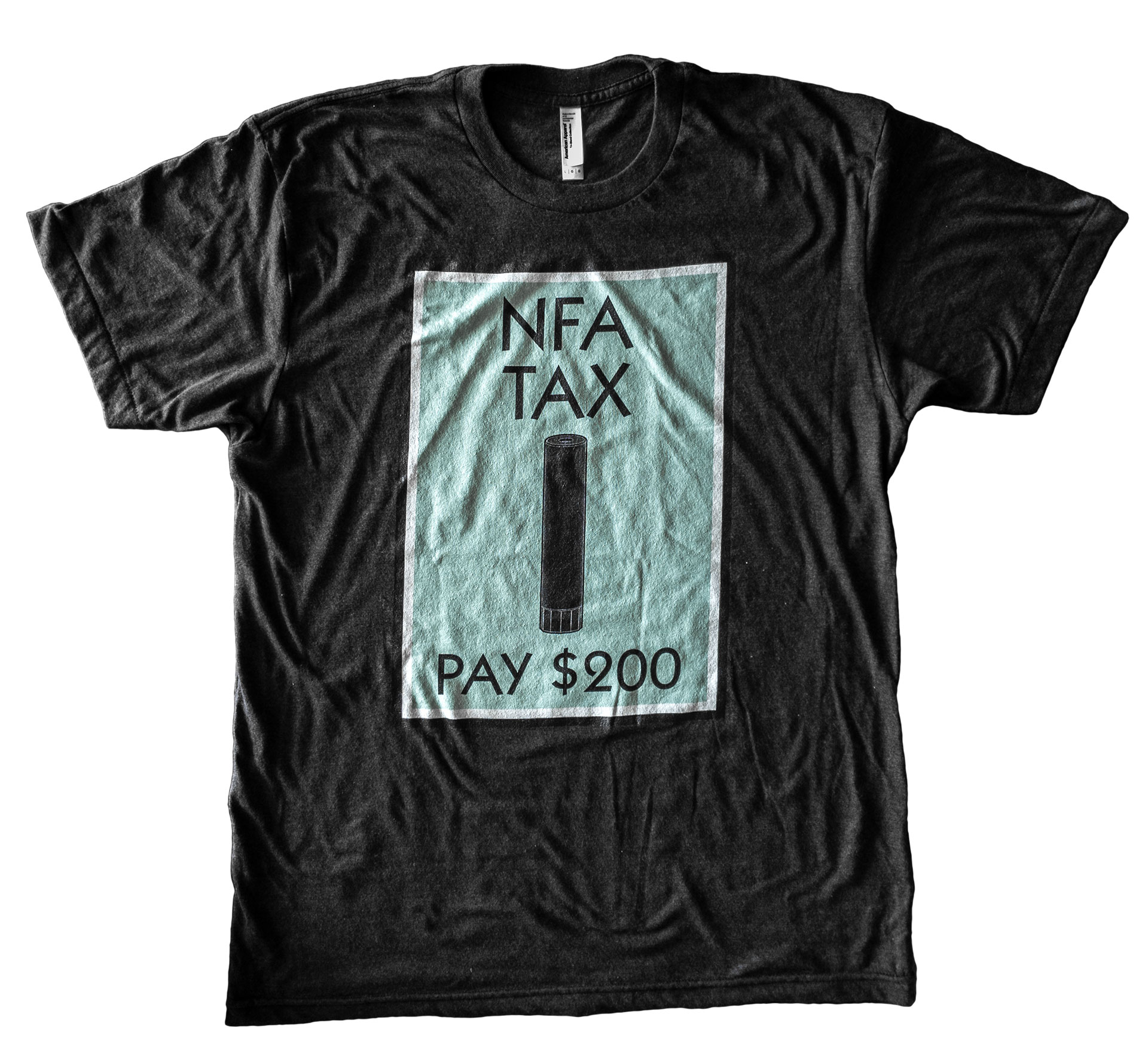 NFA Tax Firearm Suppressor T-Shirt (TriBlack)